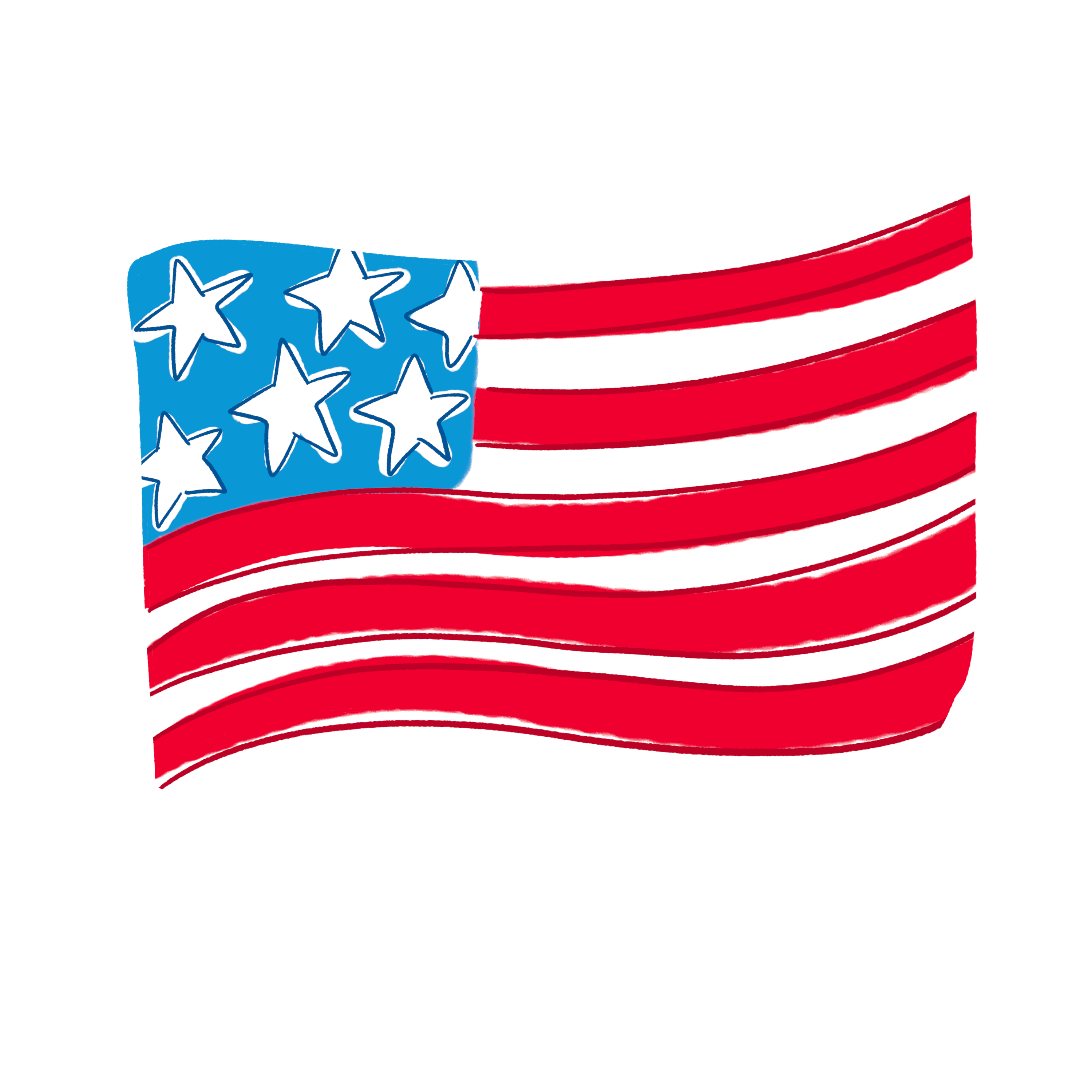 DOODLES BY REBEKAH WAVING AMERICAN FLAG