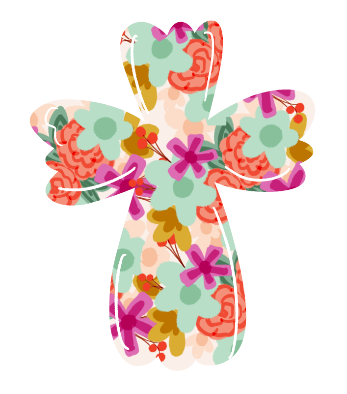 DOODLES BY REBEKAH FLORAL CROSS
