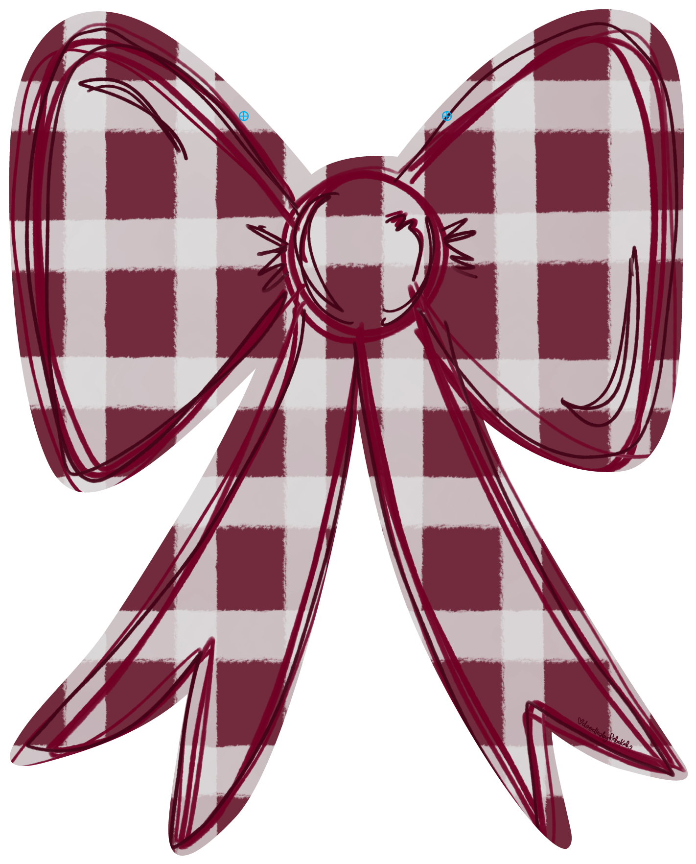 DOODLES BY REBEKAH BURGANDY AND WHITE BOW