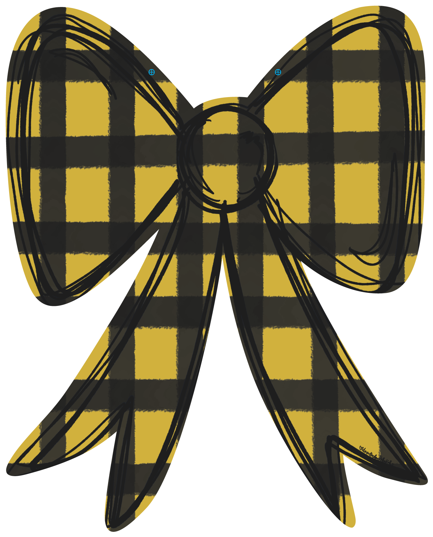 DOODLES BY REBEKAH GOLD AND BLACK BOW