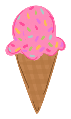 DOODLES BY REBEKAH PINK ICE CREAM WITH SPRINKLES