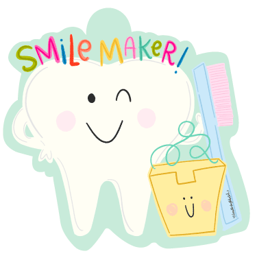 DOODLES BY REBEKAH SMILE MAKER ONE TOOTH WITH TOOTH BRUSH