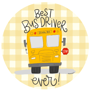 DOODLES BY REBEKAH BEST BUS DRIVER EVER YELLOW BUS