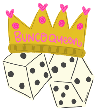 DOODLES BY REBEKAH GOLD CROWN BUNCO QUEEN 2 DICE