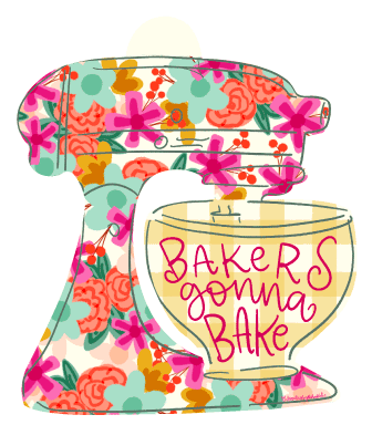 DOODLES BY REBEKAH COLORFULL MIXER WITH BAKER  GONNA BAKE