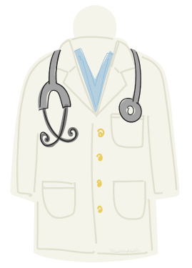 DOODLES BY REBEKAH WHITE DOCTOR JACKET WITH STETHOSCOPE