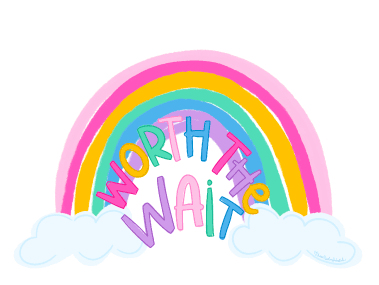 DOODLES BY REBEKAH RAINBOW WITH WORTH THE WAIT