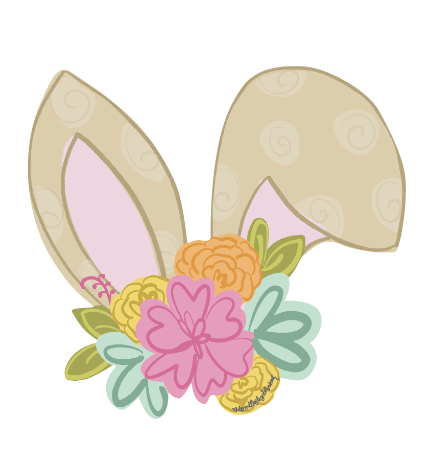 DOODLES BY REBEKAH BUNNY EARS WITH FLOWERS