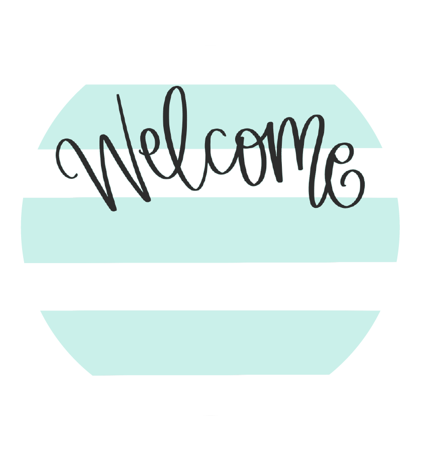 DOODLES BY REBEKAH TEAL STRIPPED WELCOME