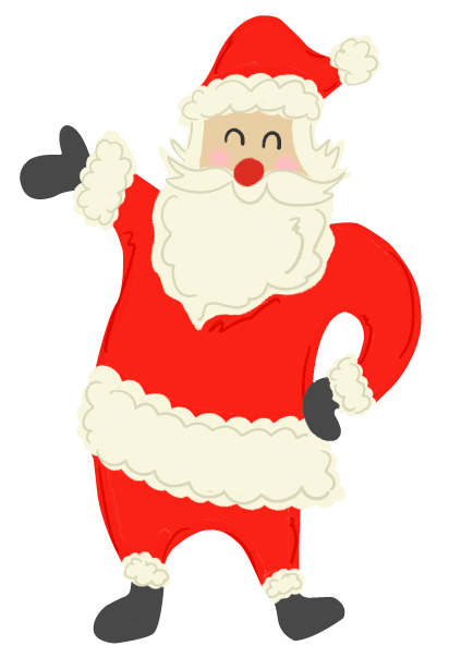 DOODLES BY REBEKAH SANTA CLAUSE RED AND WHITE