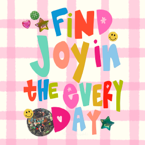 DOODLES BY REBEKAH PINK AND WHITE STRIPE FIND JOY IN THE EVERY DAY