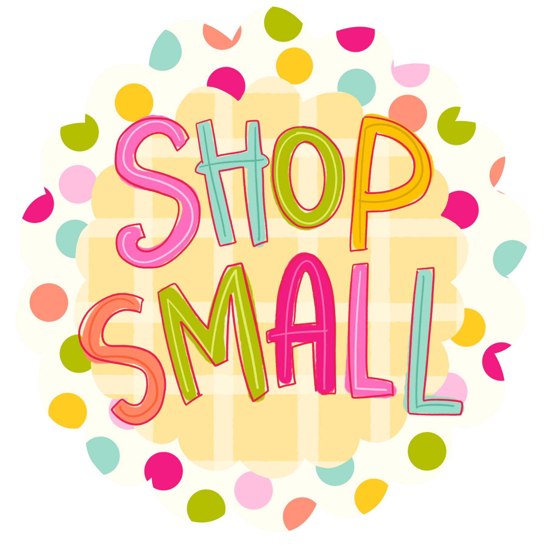 DOODLES BY REBEKAH COLORFUL ROUND SHOP SMALL