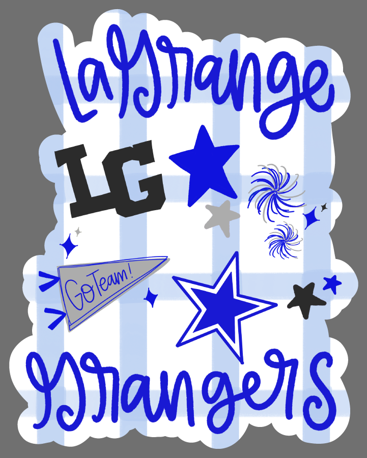 DOODLES BY REBEKAH LAGRANGE GRANGERS BLUE WHITE GO TEAM