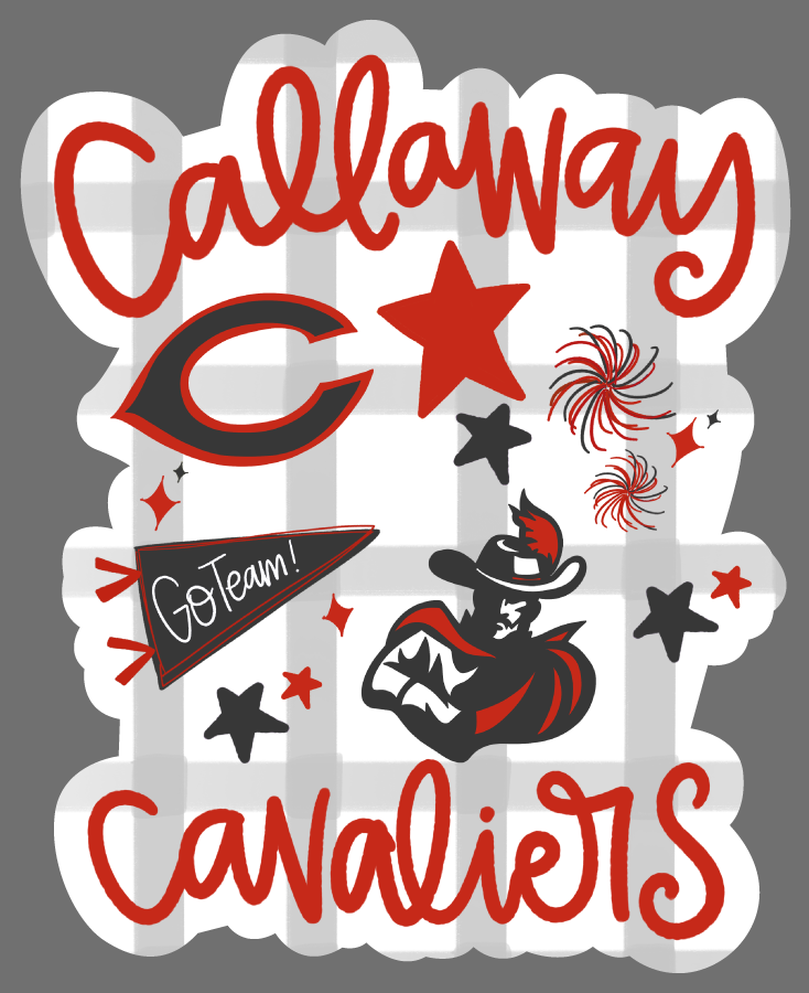 DOODLES BY REBEKAH CALLAWAY CAVALIERS GO TEAM RED BLACK GREY