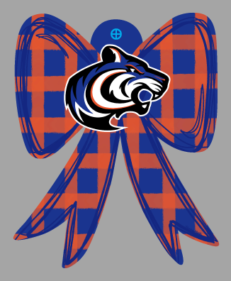 DOODLES BY REBEKAH BLUE AND ORANGE BOW