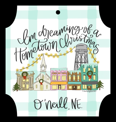 DOODLES BY REBEKAH IM DREAMING OF A HOMETOWN CHRISTMAS O'NEILL, NE