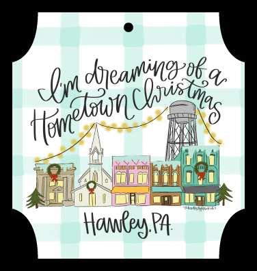 DOODLES BY REBEKAH IM DREAMING OF A HOMETOWN CHRISTMAS HAWLEY, PA