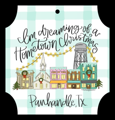 DOODLES BY REBEKAH IM DREAMING OF A HOMETOWN CHRISTMAS PANHANDLE, TX