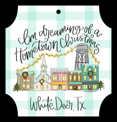 DOODLES BY REBEKAH IM DREAMING OF A HOMETOWN CHRISTMAS WHITE DEER, TX