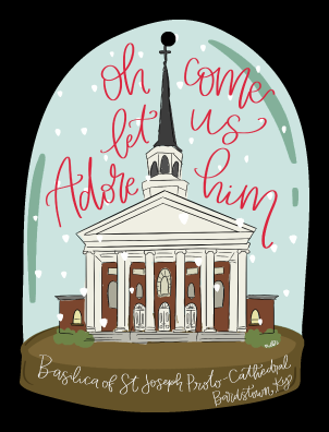 DOODLES BY REBEKAH OH COME LET US ADOR HIM  BASILICA OF ST JOSEPH PROTO-CATHERDRAL BARDSTOWN KY