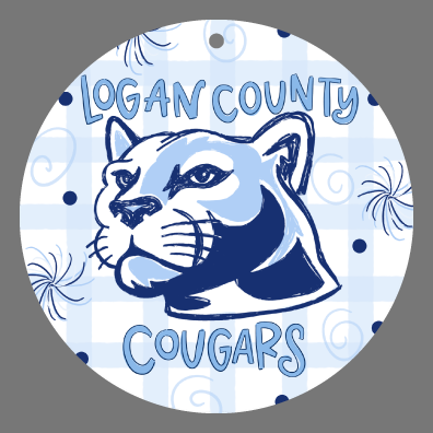 DOODLES BY REBEKAH LOGAN COUNTY COUGARS  BLUE AND WHITE
