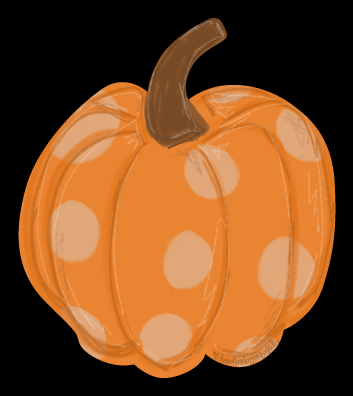 DOODLES BY REBEKAH ORANGE PUMPKIN WITH DOTS