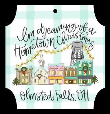 DOODLES BY REBEKAH I'M DREAMING OF A HOMETOWN CHRISTMAS OLMSTED FALLS, OH