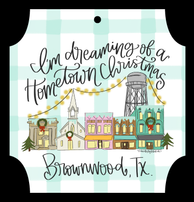 DOODLES BY REBEKAH I'M DREAMING OF A HOMETOWN CHRISTMAS BROWNWOOD, TX