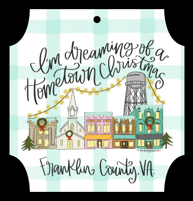 DOODLES BY REBEKAH I'M DREAMING OF A HOMETOWN CHRISTMAS FRANKLIN COUNTY, VA