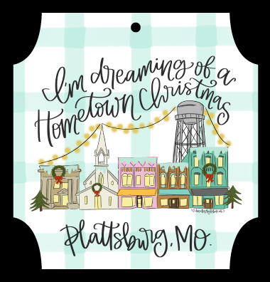 DOODLES BY REBEKAH I'M DREAMING OF A HOMETOWN CHRISTMAS PLATTSBURG, MO