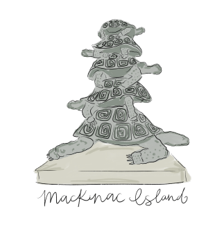 DOODLES BY REBEKAH MACKINAC ISLAND STACKED TURTLES