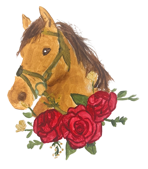 DOODLES BY REBEKAH HORSE WITH ROSES