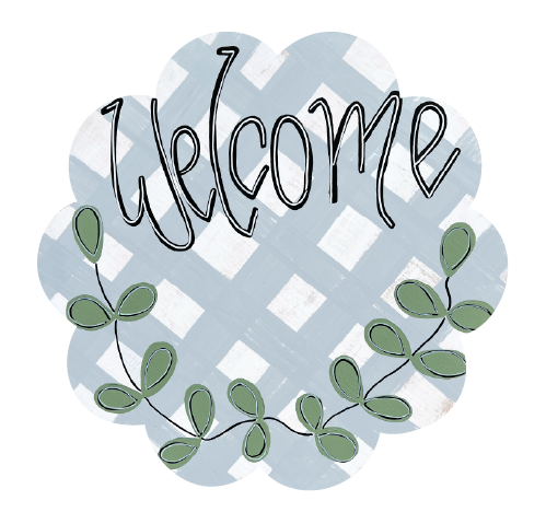 ALICIA MILAM PLAID WELCOME PLAQUE