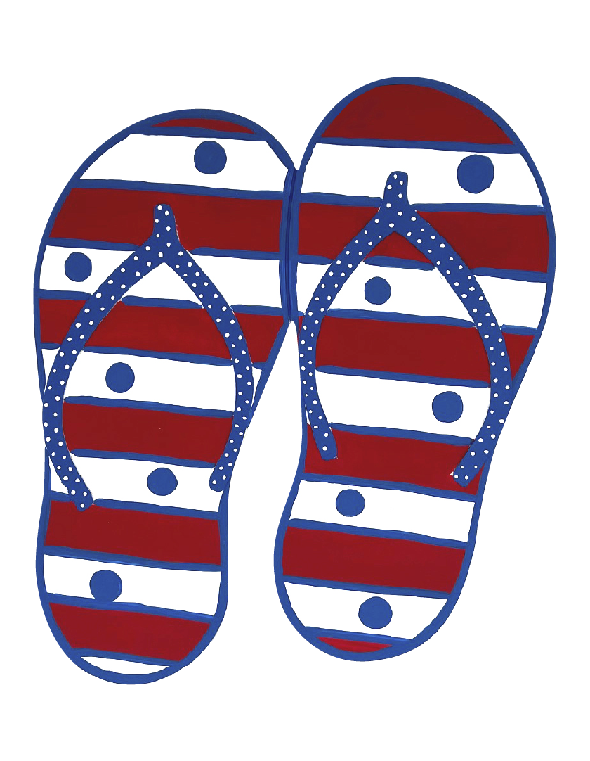 ALICIA MILAM PATRIOTIC FLIP FLOPS