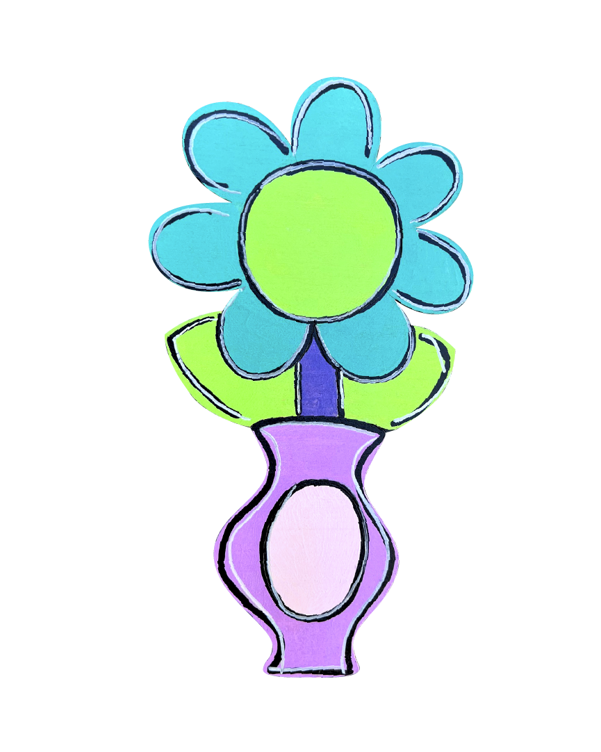 ALICIA MILAM BLUE FLOWER IN VASE