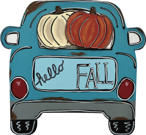 ALICIA MILAM HELLO FALL TRUCK WITH PUMPKINS