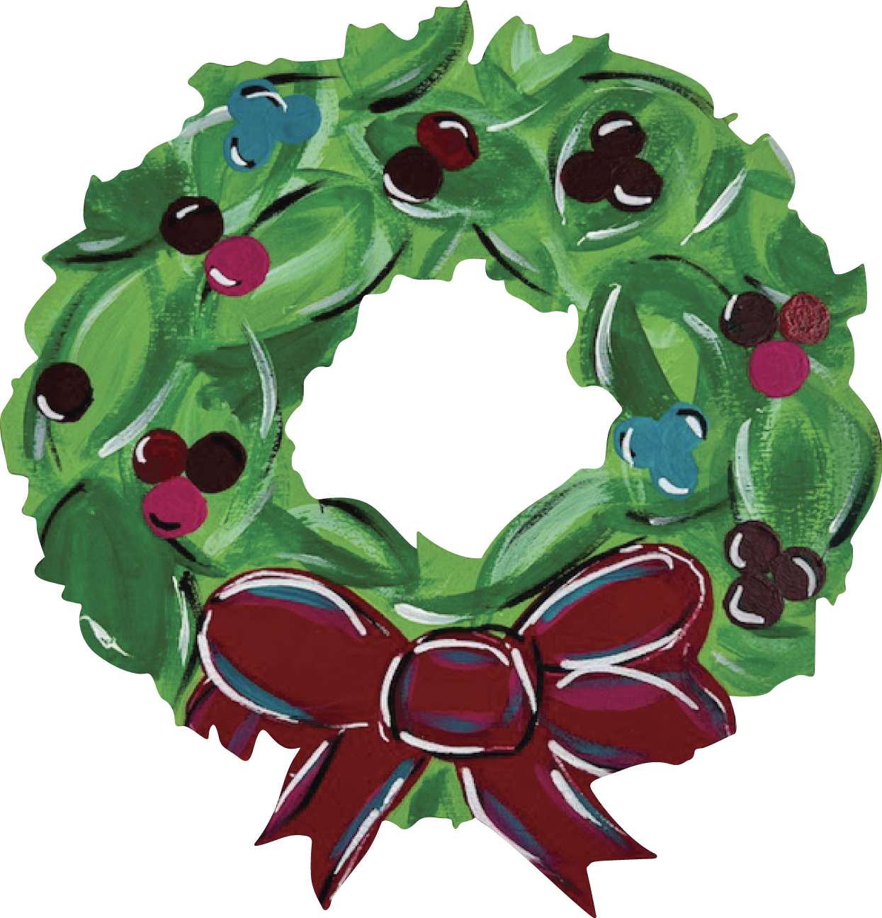 ALICIA MILAM WREATH WITH RED BOW