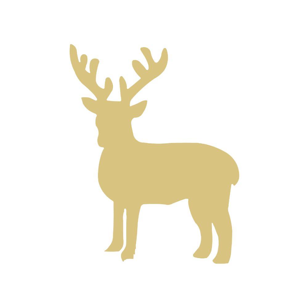 Basic Shape Deer MDF Cutout Deer Silhouette Style 4 - Unfinished For DIY