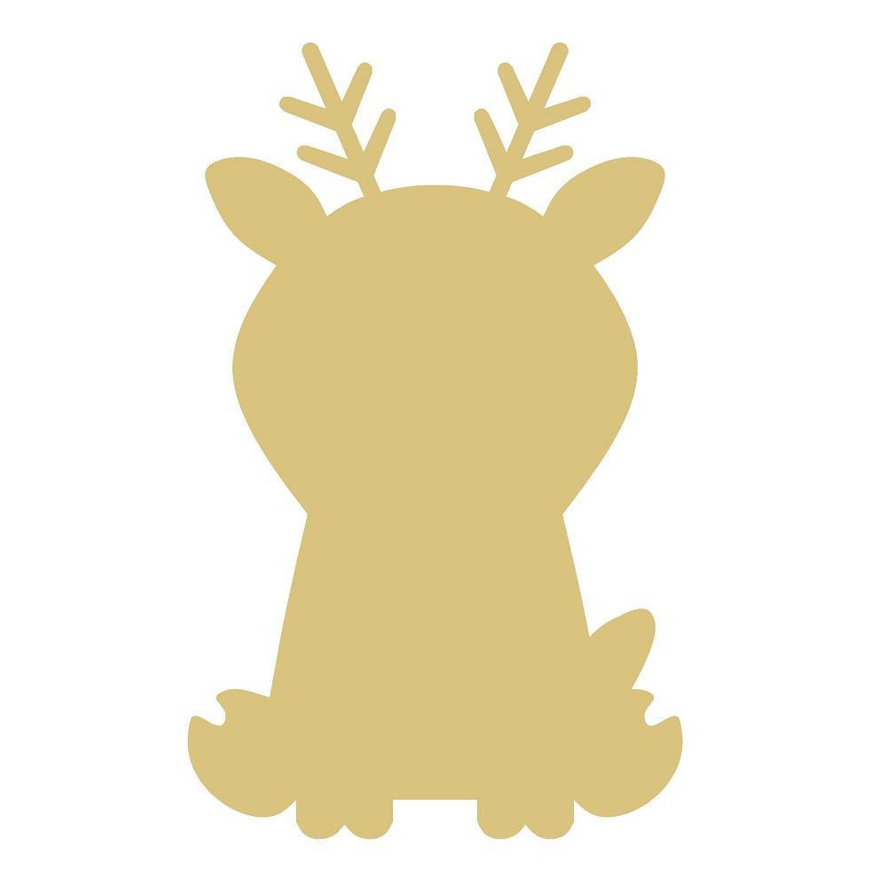 Basic Shape Deer MDF Cutout Deer Silhouette Style 8 - Unfinished For DIY