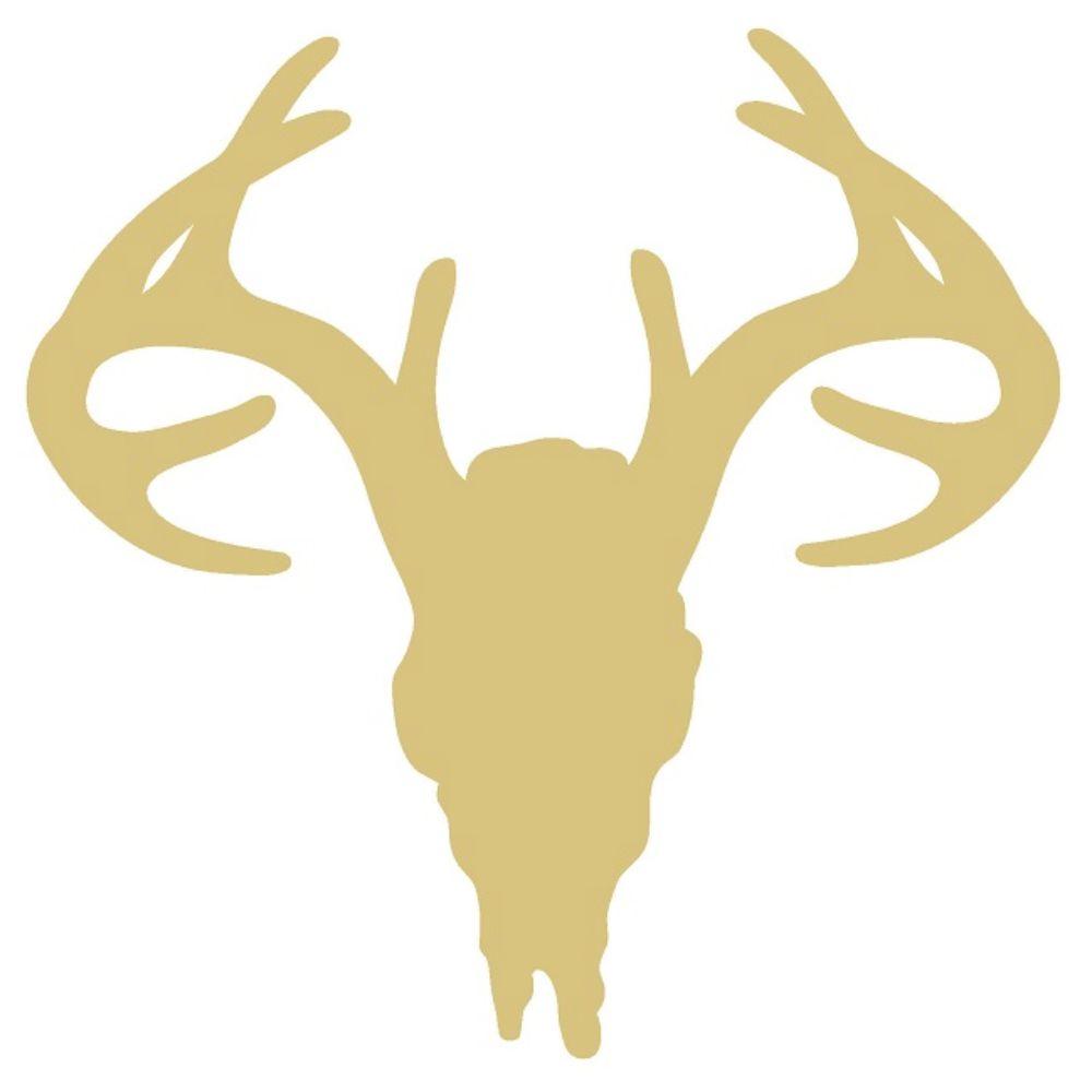Basic Shape Deer Skull MDF Cutout Silhouette - Unfinished For DIY