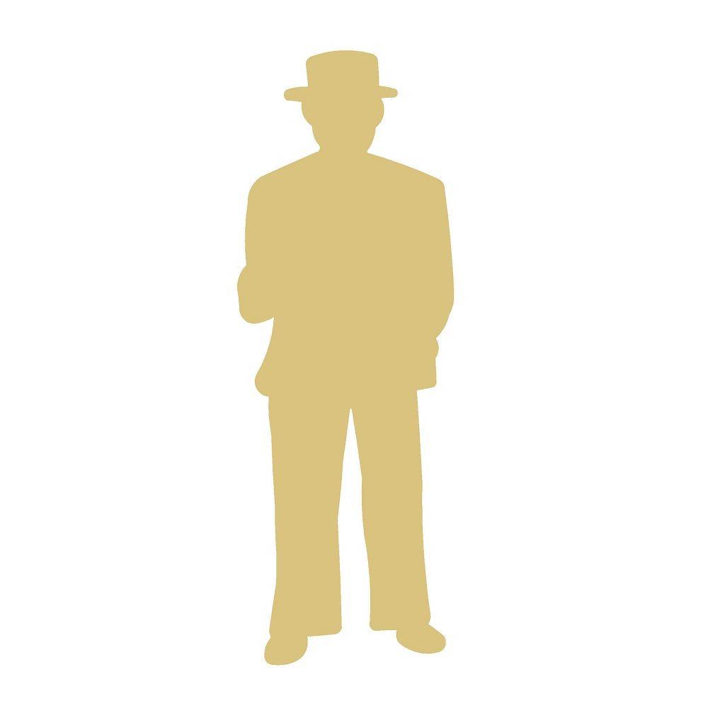 Basic Shape Derby Man MDF Cutout Silhouette - Unfinished For DIY