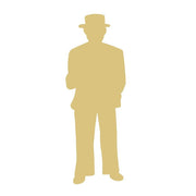 Basic Shape Derby Man MDF Cutout Silhouette - Unfinished For DIY
