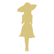 Basic Shape Derby Woman Silhouette MDF Cutout Derby Hat - Unfinished For DIY