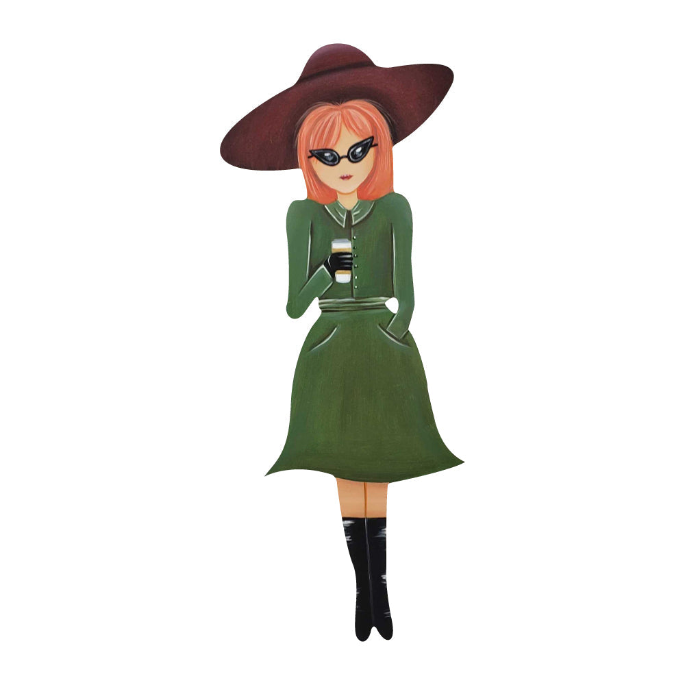 Basic Shape Derby Woman Silhouette MDF Cutout Derby Hat - Unfinished For DIY