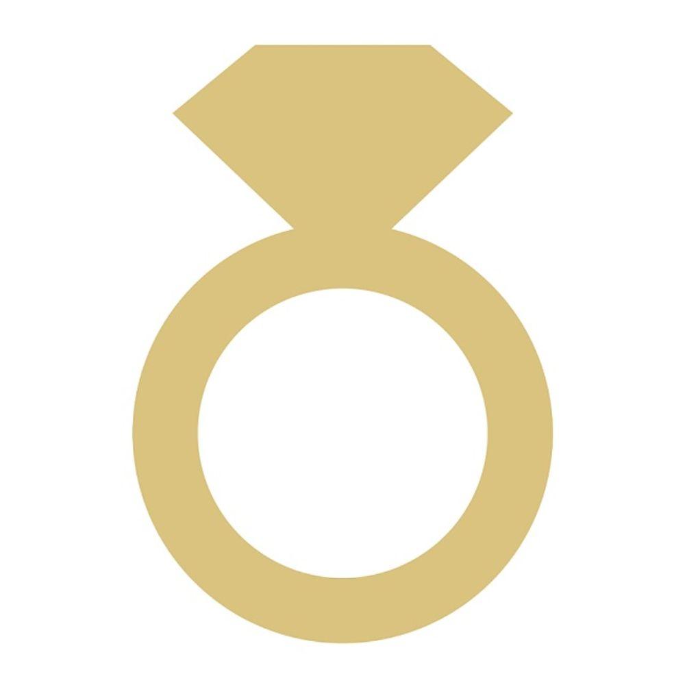 Basic Shape Diamond Ring MDF Cutout Silhouette Style 2 - Unfinished For DIY