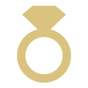 Basic Shape Diamond Ring MDF Cutout Silhouette Style 2 - Unfinished For DIY