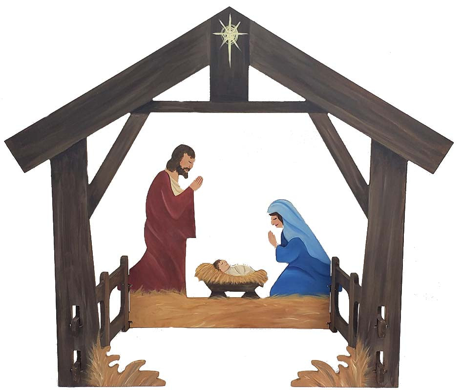 Painted Dimensional Manger