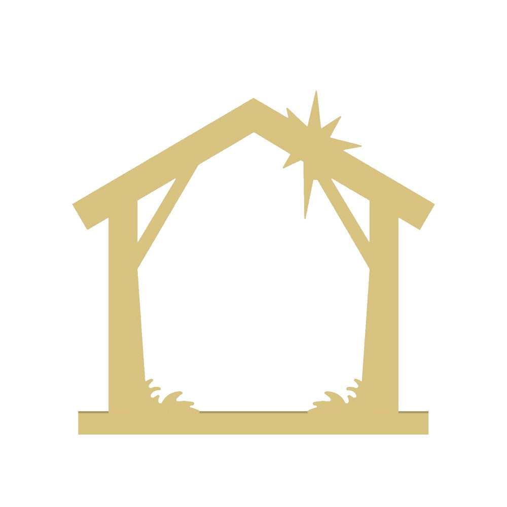 Basic Shape Manger MDF Cutout Nativity Scene - Unfinished For DIY