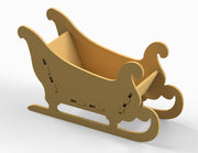 Basic Shape Sleigh MDF Cutout Ornate Scroll Ends - Unfinished For DIY