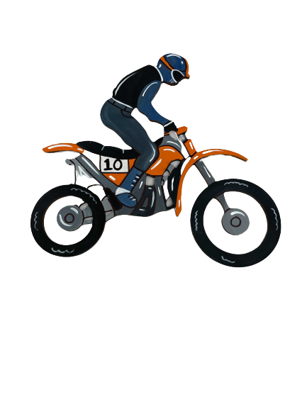 Basic Shape Dirt Bike MDF Cutout Wheelie Silhouette - Unfinished For DIY